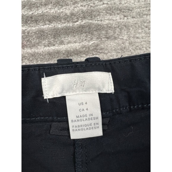 H&M Shorts Womens 4 Black Chino Flat‎ Front Cotton Blend - Picture 10 of 12